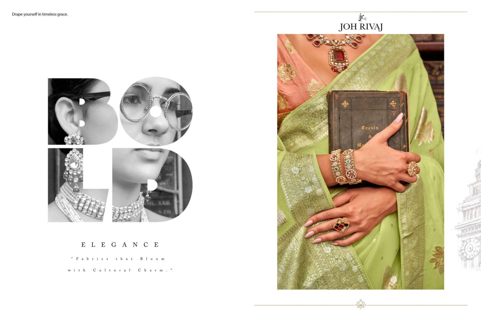 Joh Rivaaj Presents Johari 1601-1609 Series Shop Trendy Saree Wholesaler Catalog Wholesaler And Exporter 