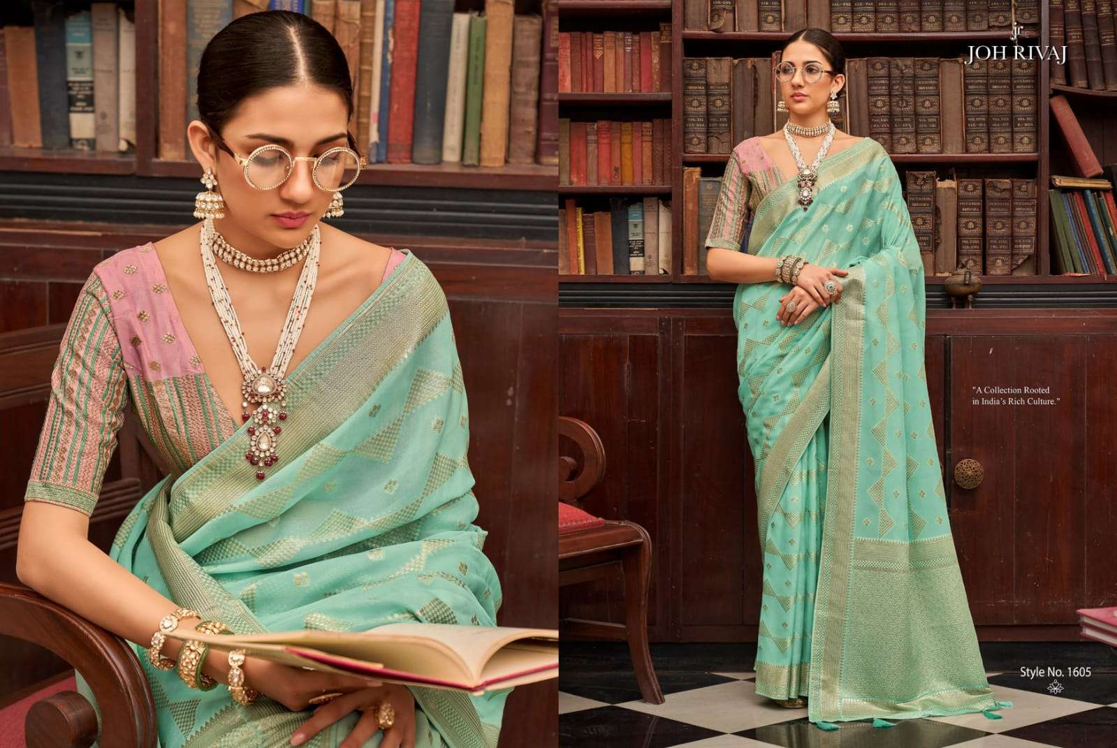 Joh Rivaaj Presents Johari 1601-1609 Series Shop Trendy Saree Wholesaler Catalog Wholesaler And Exporter 