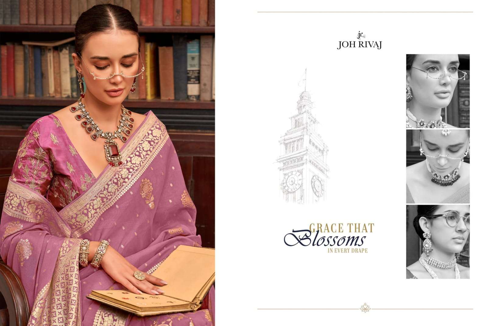 Joh Rivaaj Presents Johari 1601-1609 Series Shop Trendy Saree Wholesaler Catalog Wholesaler And Exporter 