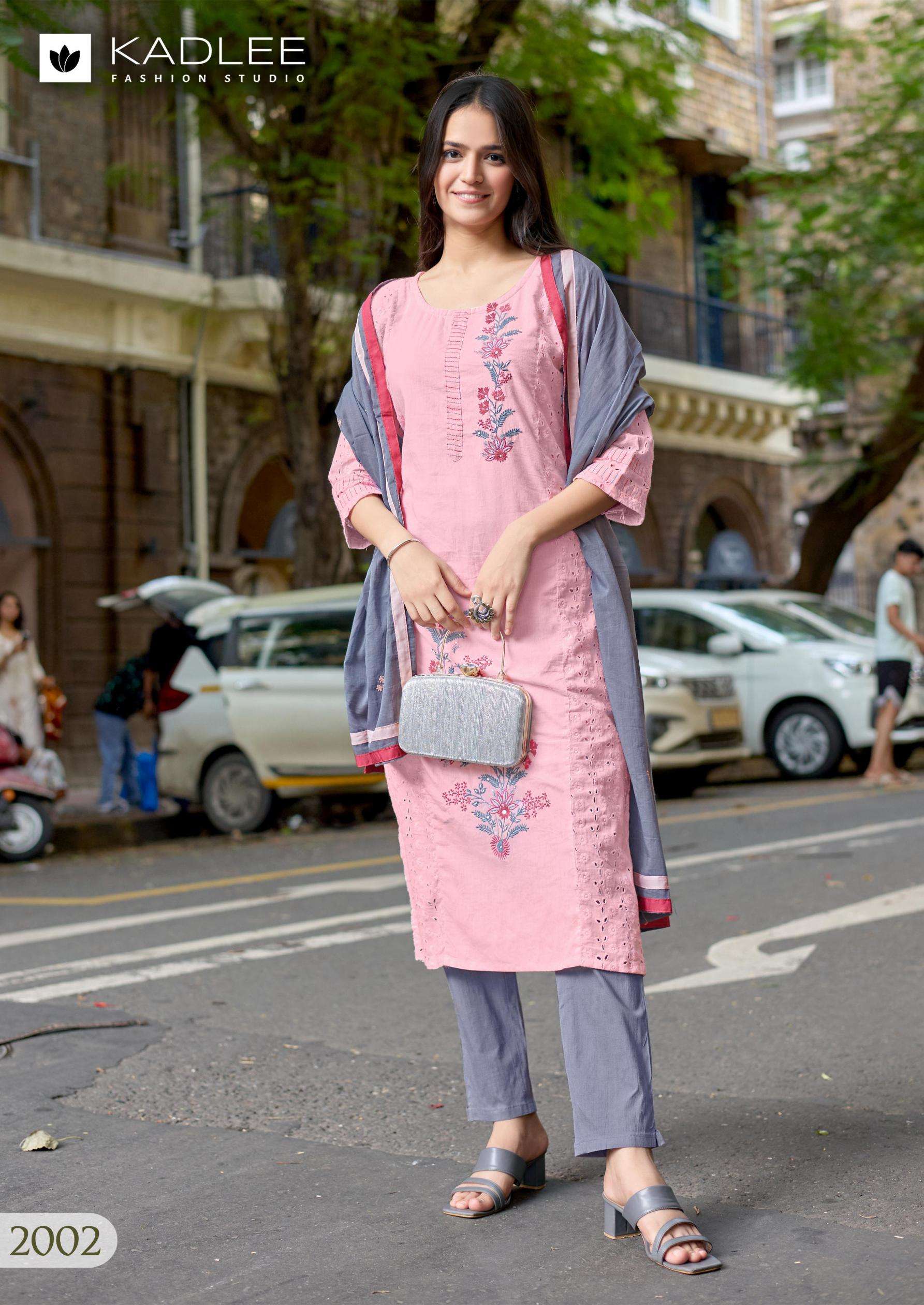 KADLEE PRESENTS ROOHI FANCY SHIFLI COTTON FULL STITCHED KURTI WITH PANT AND DUPPATA CATALOG WHOLESALER AND EXPORTER 