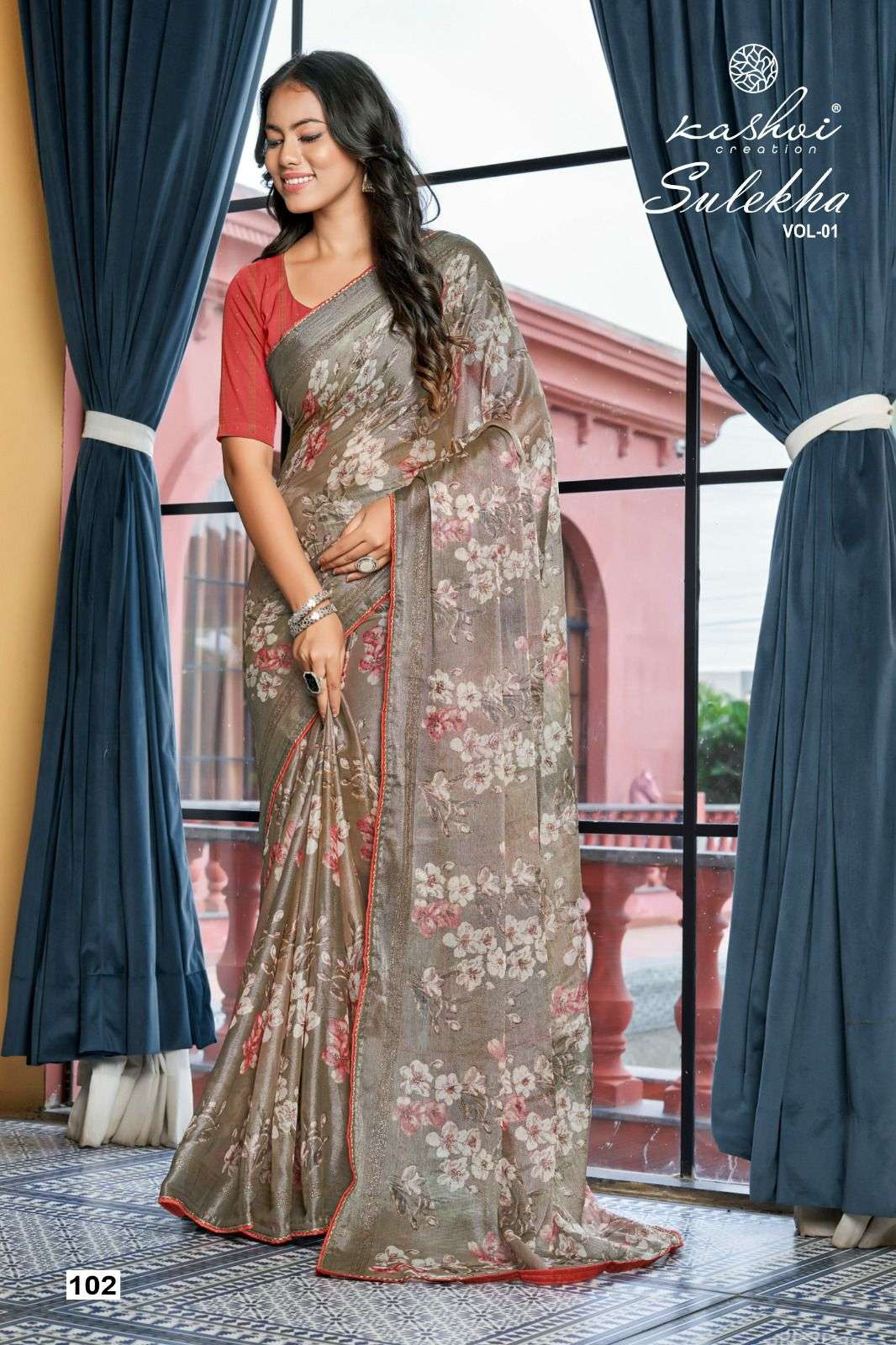 Kashvi Creation Presents Sulekha Vol-1 Chiffon Brasso Saree Catalog wholesaler And Exporter In Surat