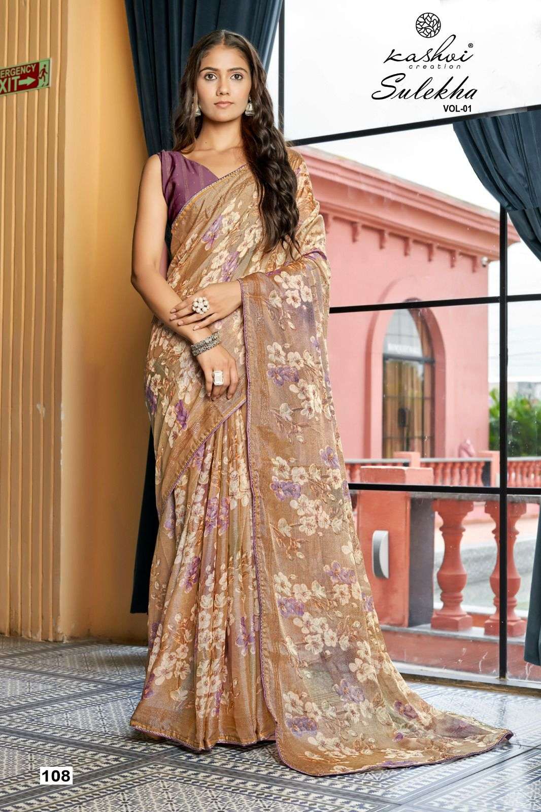 Kashvi Creation Presents Sulekha Vol-1 Chiffon Brasso Saree Catalog wholesaler And Exporter In Surat