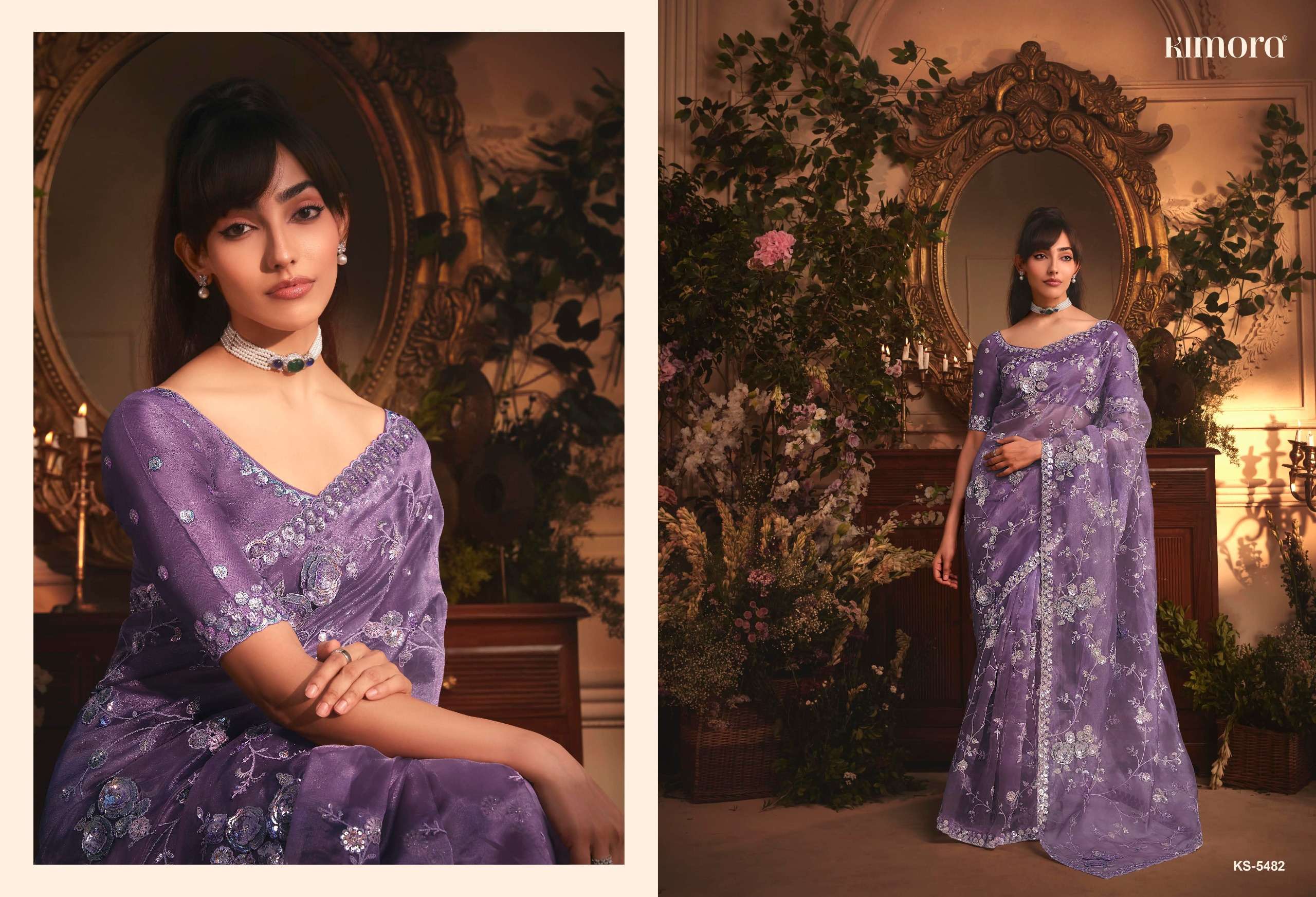 KIMORA PRESENTS CELEBRATION PREMIUM TISSUE ORGANZA FANCY PARTY WEAR LOOK SAREES CATALOG WHOLESALER AND EXPORTER IN SURAT