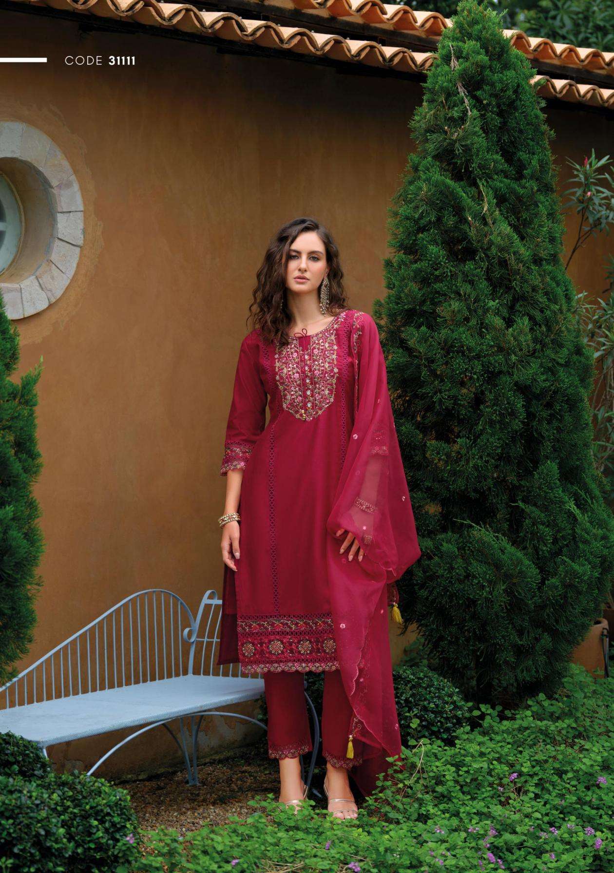 Lady Leela Presents Rutba Handwork Viscose Silk Readymade Salwar Suits Catalog Wholesaler And Exporter 