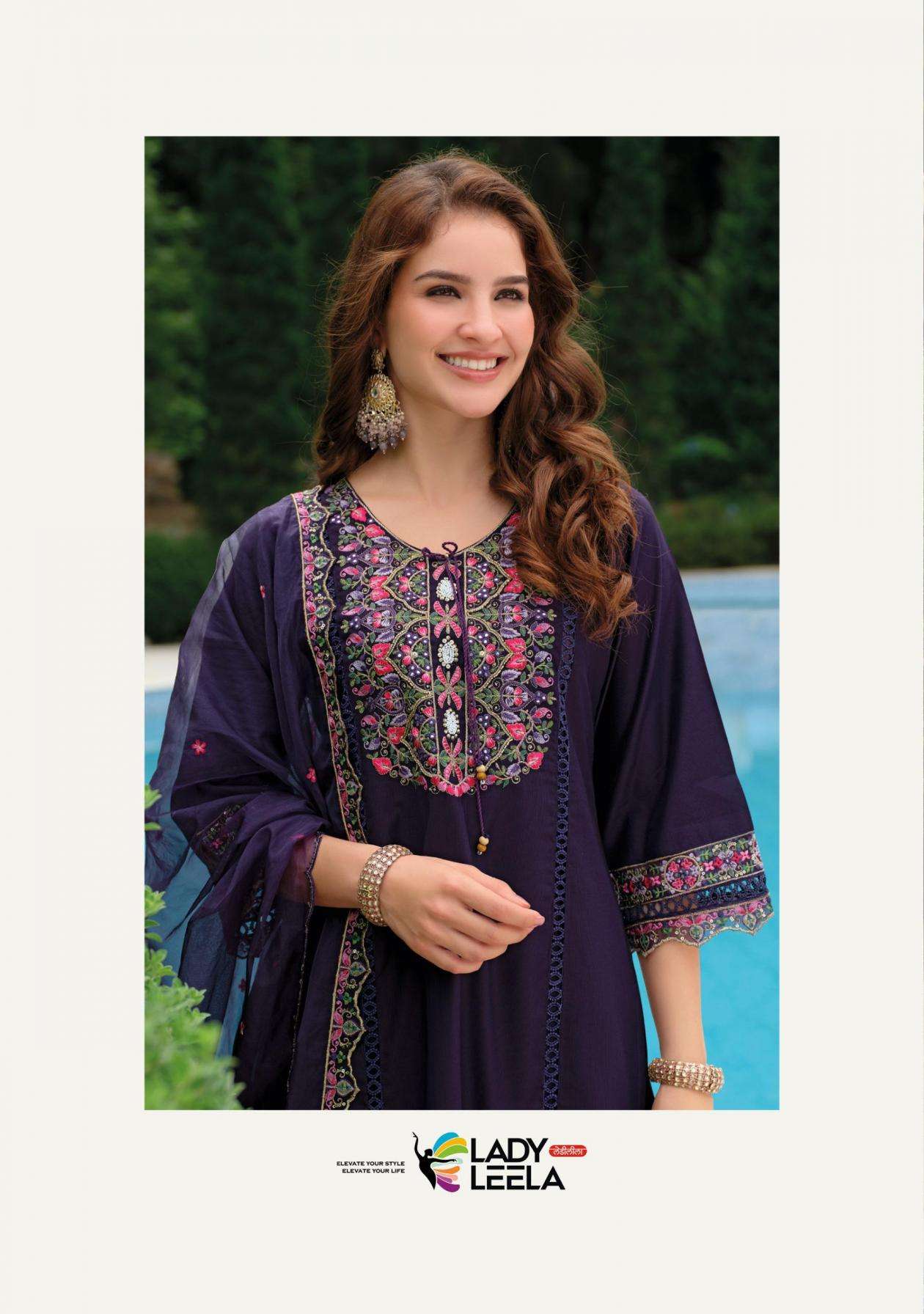 Lady Leela Presents Rutba Handwork Viscose Silk Readymade Salwar Suits Catalog Wholesaler And Exporter 