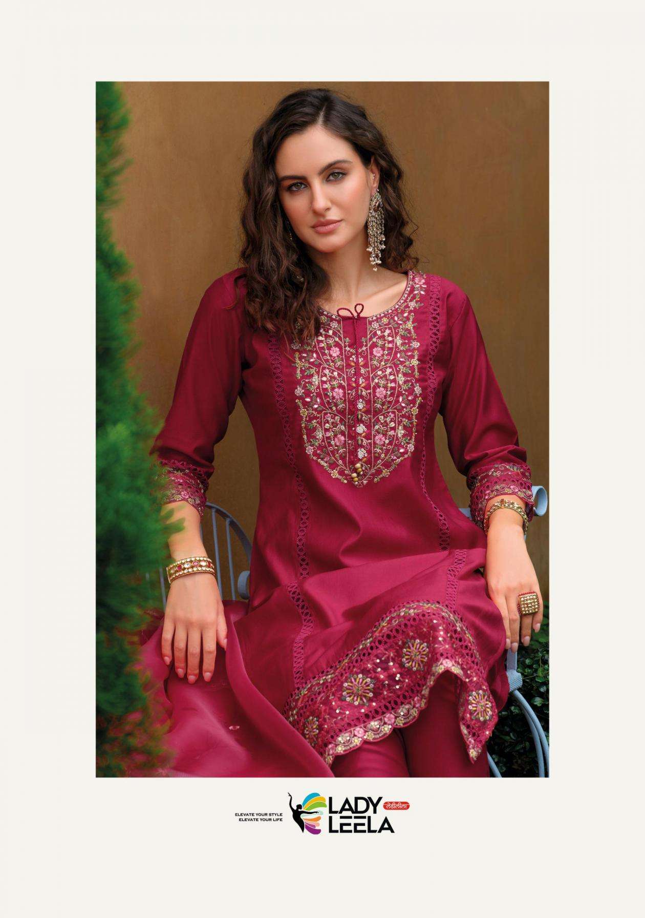 Lady Leela Presents Rutba Handwork Viscose Silk Readymade Salwar Suits Catalog Wholesaler And Exporter 