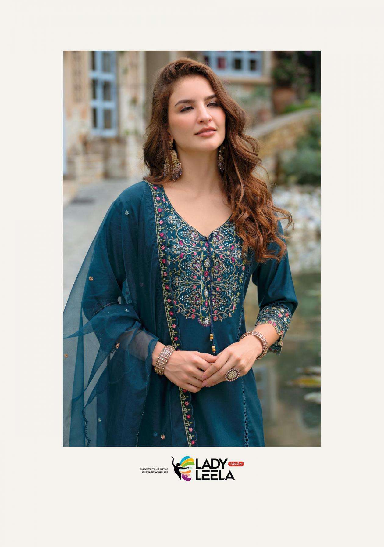 Lady Leela Presents Rutba Handwork Viscose Silk Readymade Salwar Suits Catalog Wholesaler And Exporter 