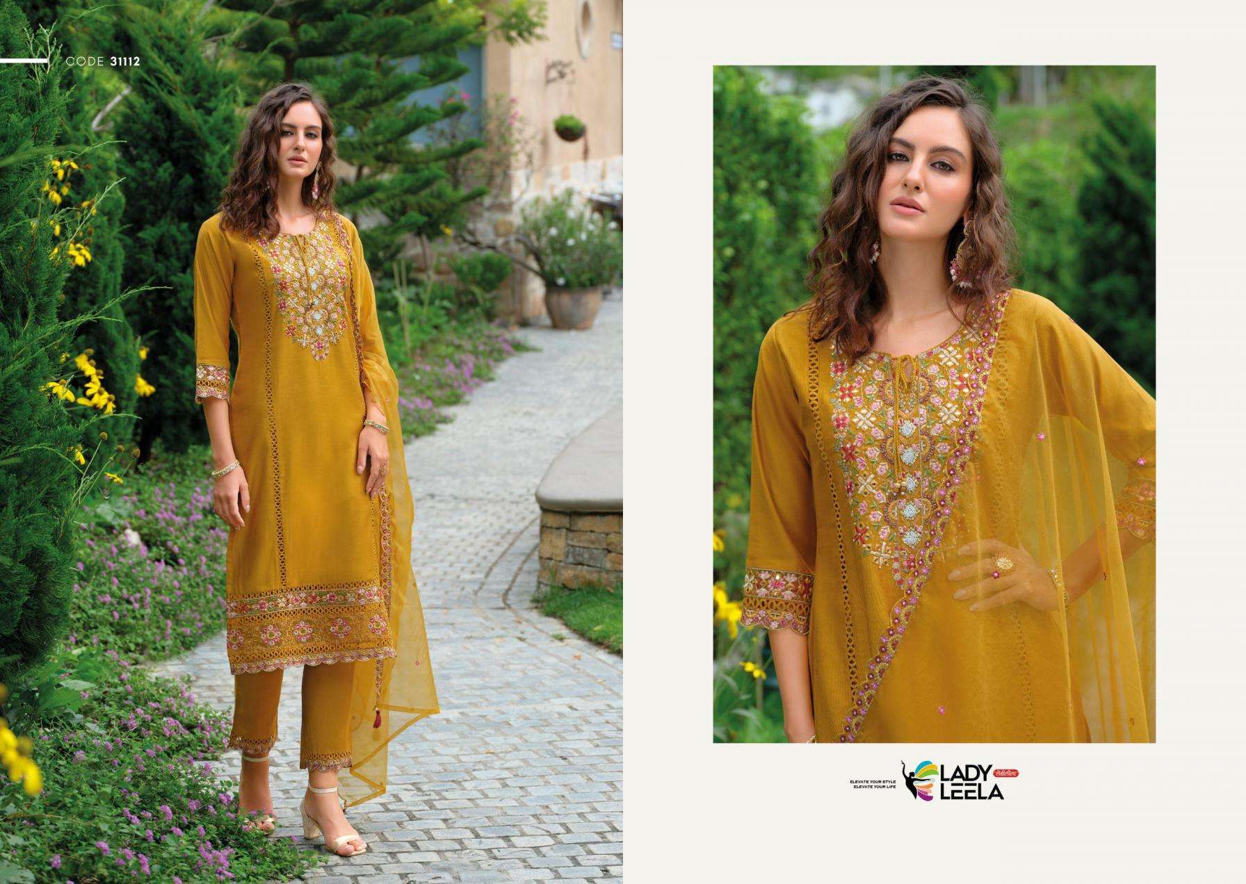 Lady Leela Presents Rutba Handwork Viscose Silk Readymade Salwar Suits Catalog Wholesaler And Exporter 