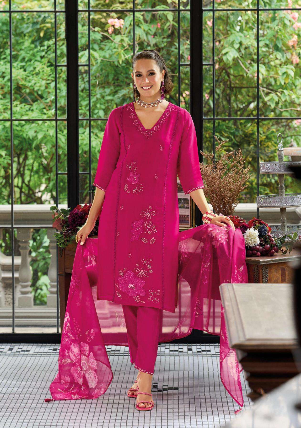 LADY LEELA PRESENTS SAIYAARA VISCOSE MUL CHANDERI KURTI WITH BOTTON AND DUPPATA CATALOG WHOLESALER AND EXPORTER IN SURAT