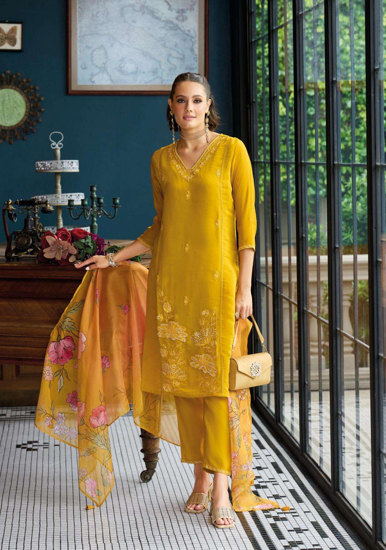 LADY LEELA PRESENTS SAIYAARA VISCOSE MUL CHANDERI KURTI WITH BOTTON AND DUPPATA CATALOG WHOLESALER AND EXPORTER IN SURAT