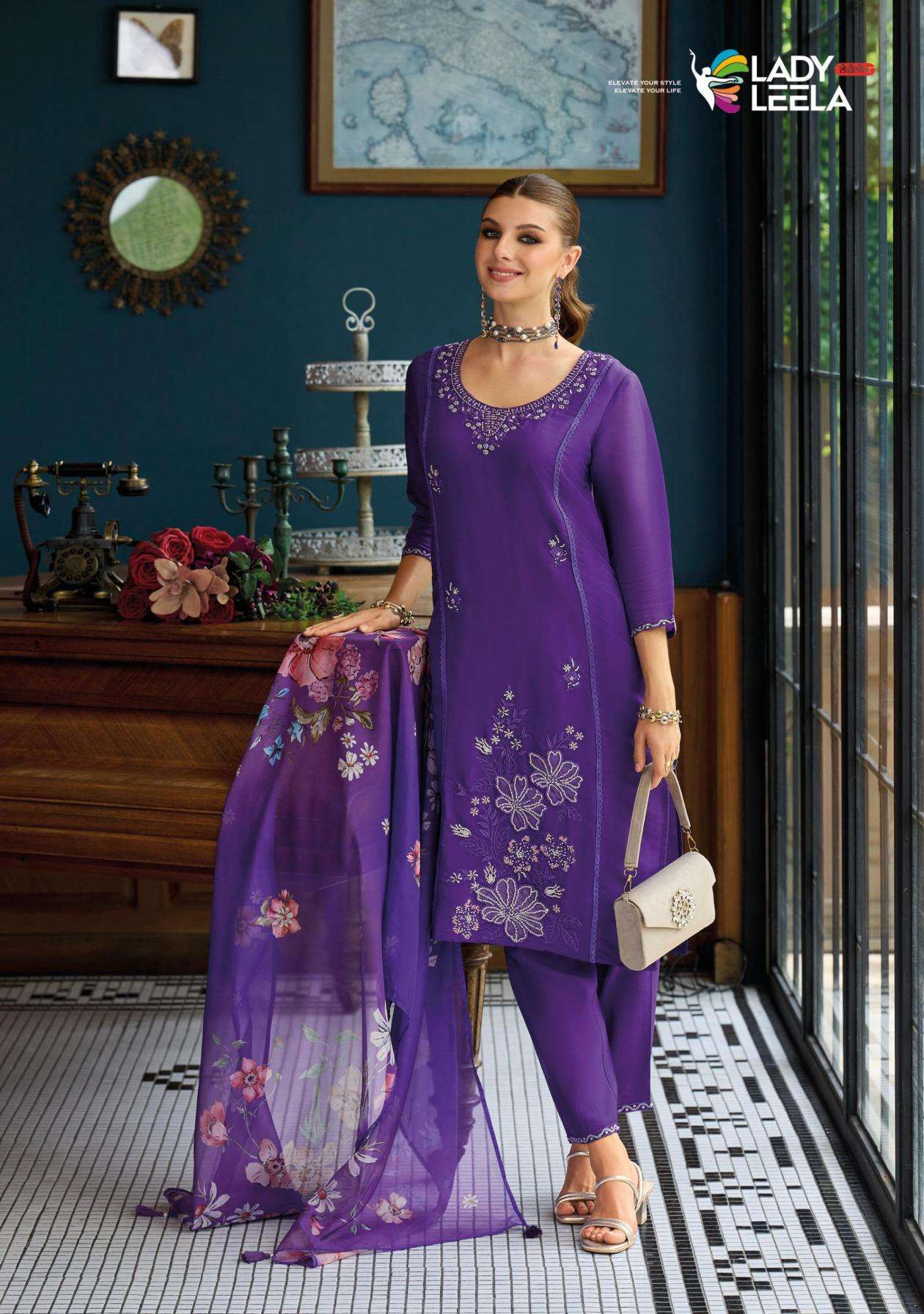LADY LEELA PRESENTS SAIYAARA VISCOSE MUL CHANDERI KURTI WITH BOTTON AND DUPPATA CATALOG WHOLESALER AND EXPORTER IN SURAT