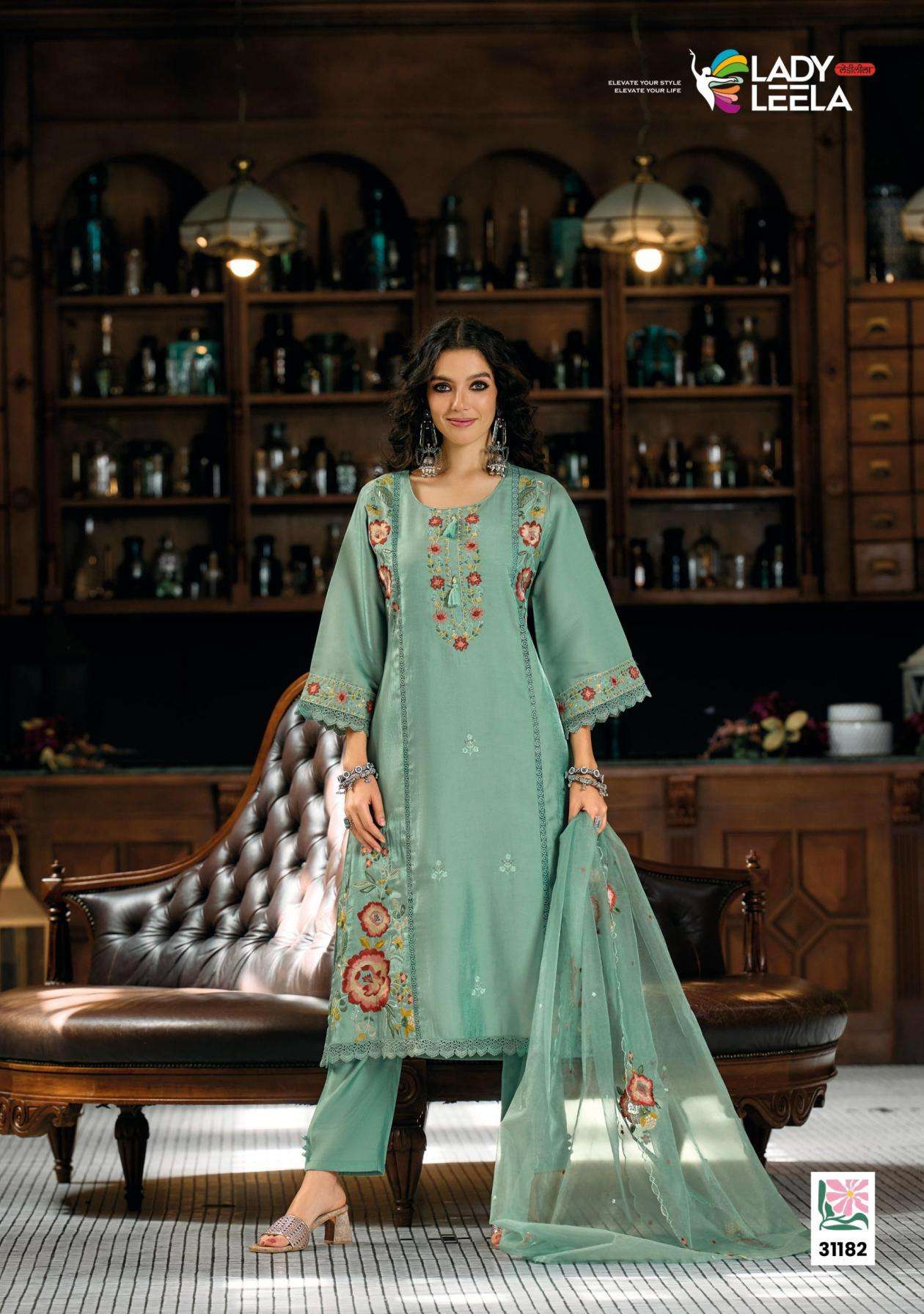 Lady Leela Presents Viscose Roman Readymade Party Wear Kurtis Catalog Wholesaler And Exporter 