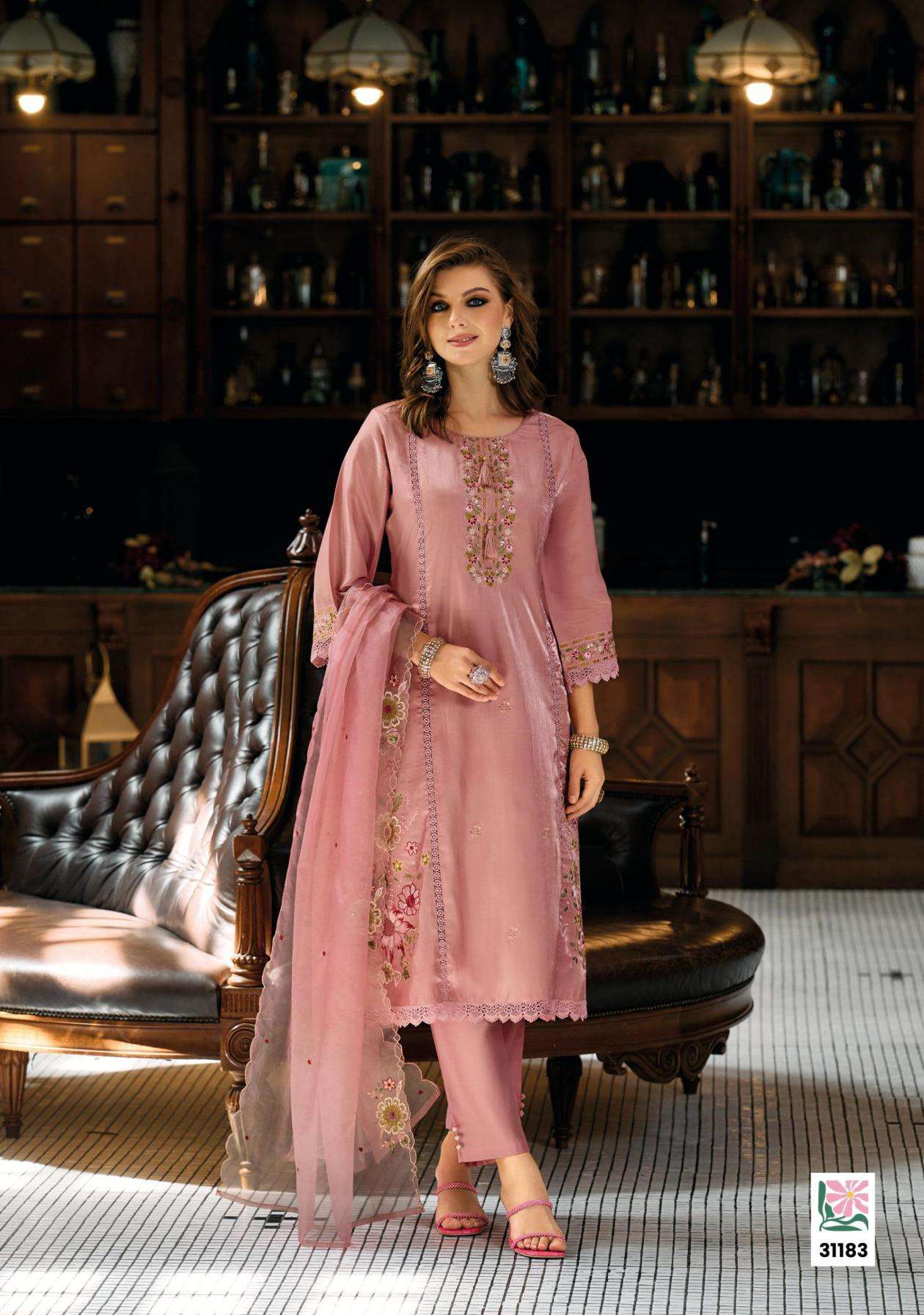Lady Leela Presents Viscose Roman Readymade Party Wear Kurtis Catalog Wholesaler And Exporter 