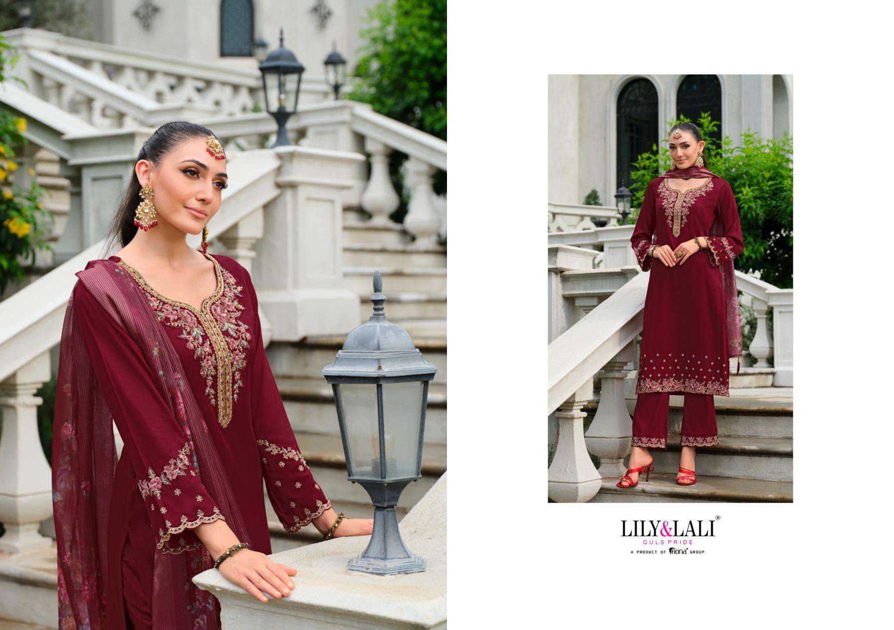 Lily & Lali Presents Mehzabeen Exclusive Design Viscose Gaji Silk Full Stitch 3pcs Kurtis Catalog Wholesaler And Exporter 