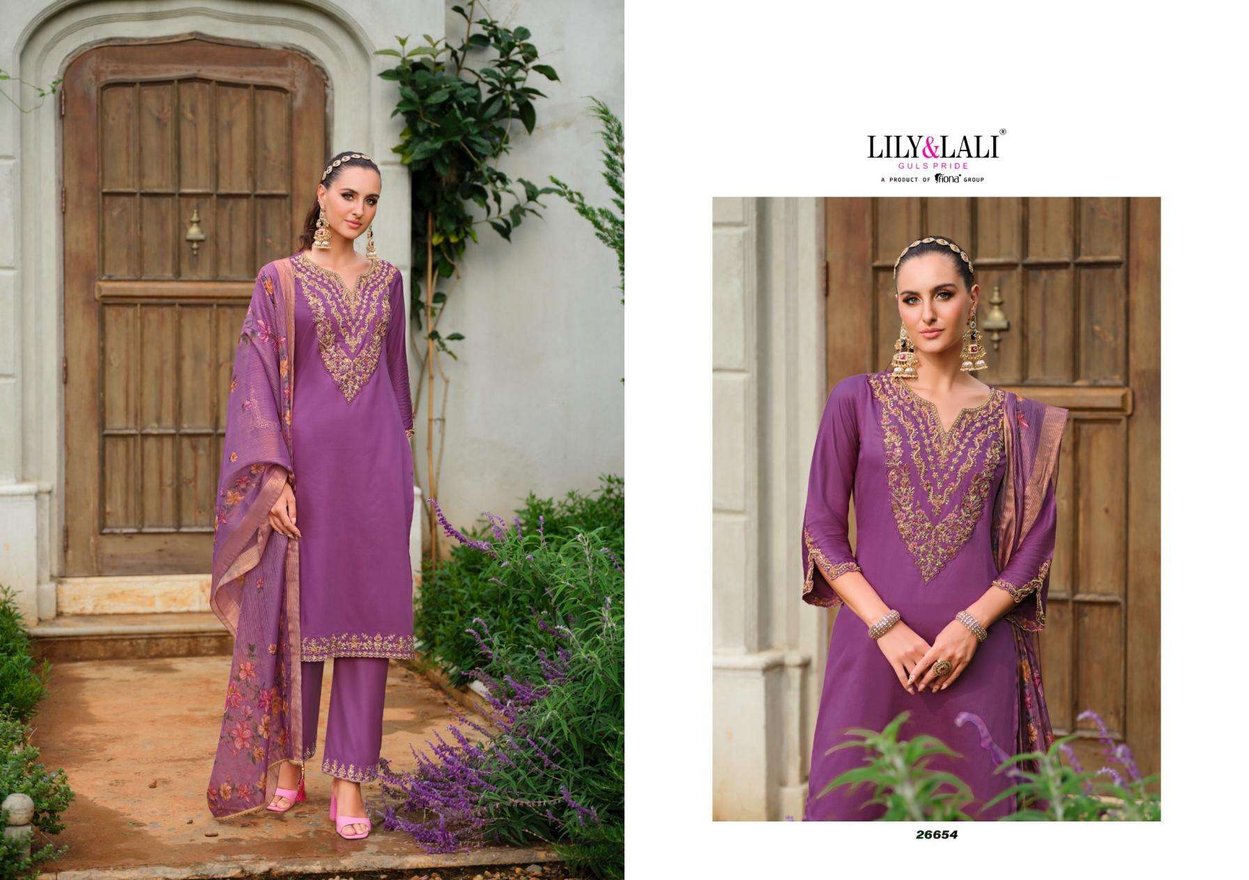 Lily & Lali Presents Mehzabeen Exclusive Design Viscose Gaji Silk Full Stitch 3pcs Kurtis Catalog Wholesaler And Exporter 