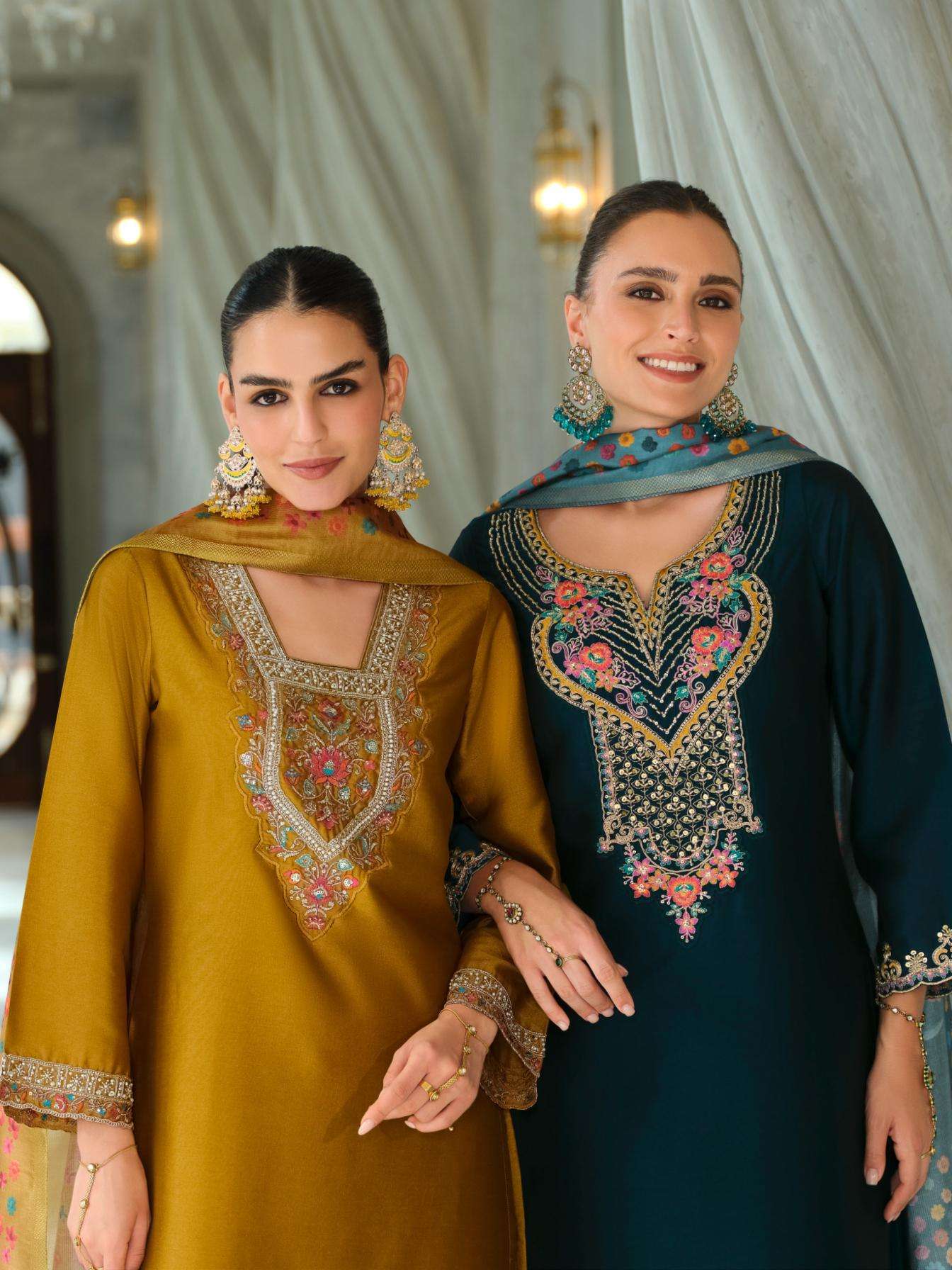 Lily & Lali Presents Monica Exclusive Silk Full Stitch 3pcs Catalog Wholesaler And Exporter In Surat 