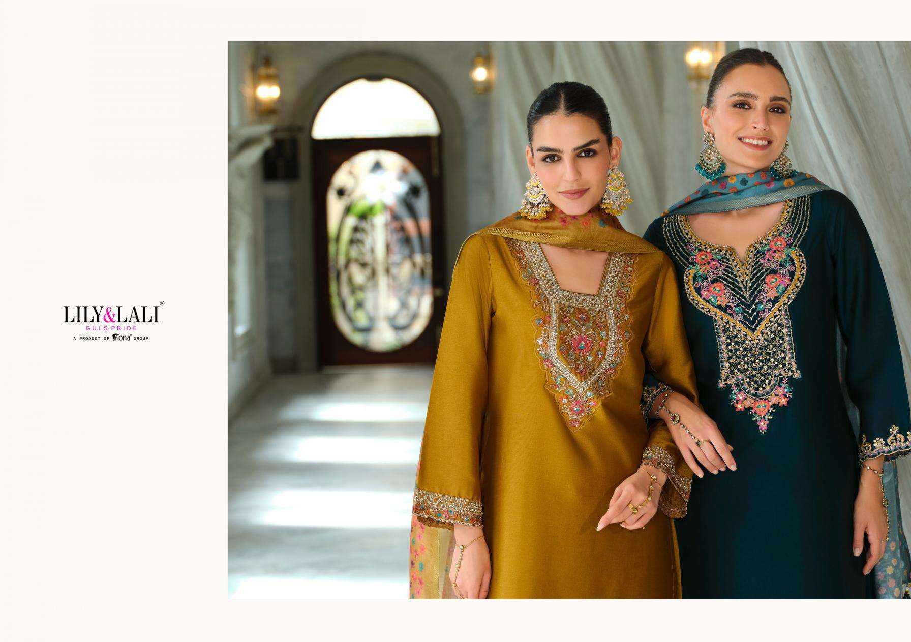 Lily & Lali Presents Monica Exclusive Silk Full Stitch 3pcs Catalog Wholesaler And Exporter In Surat 