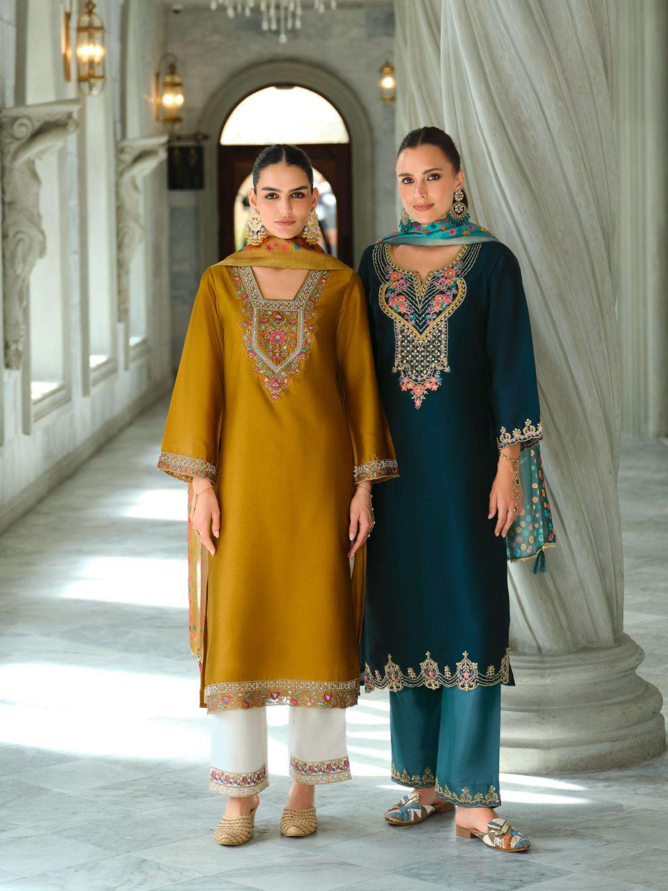 Lily & Lali Presents Monica Exclusive Silk Full Stitch 3pcs Catalog Wholesaler And Exporter In Surat 
