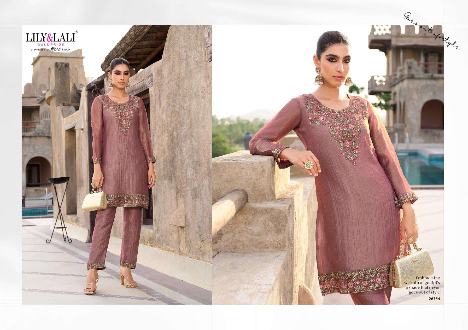 Lily & Lali Presents Mulaqat Simmer Silk Readymade Shop Trendy Co-ord Set Catalog Wholesaler And Exporter 