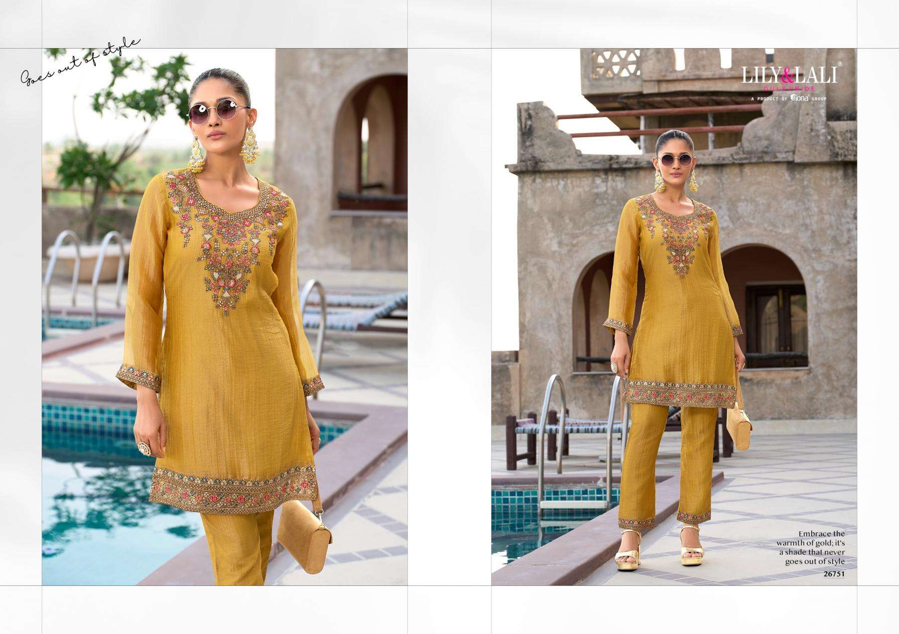 Lily & Lali Presents Mulaqat Simmer Silk Readymade Shop Trendy Co-ord Set Catalog Wholesaler And Exporter 