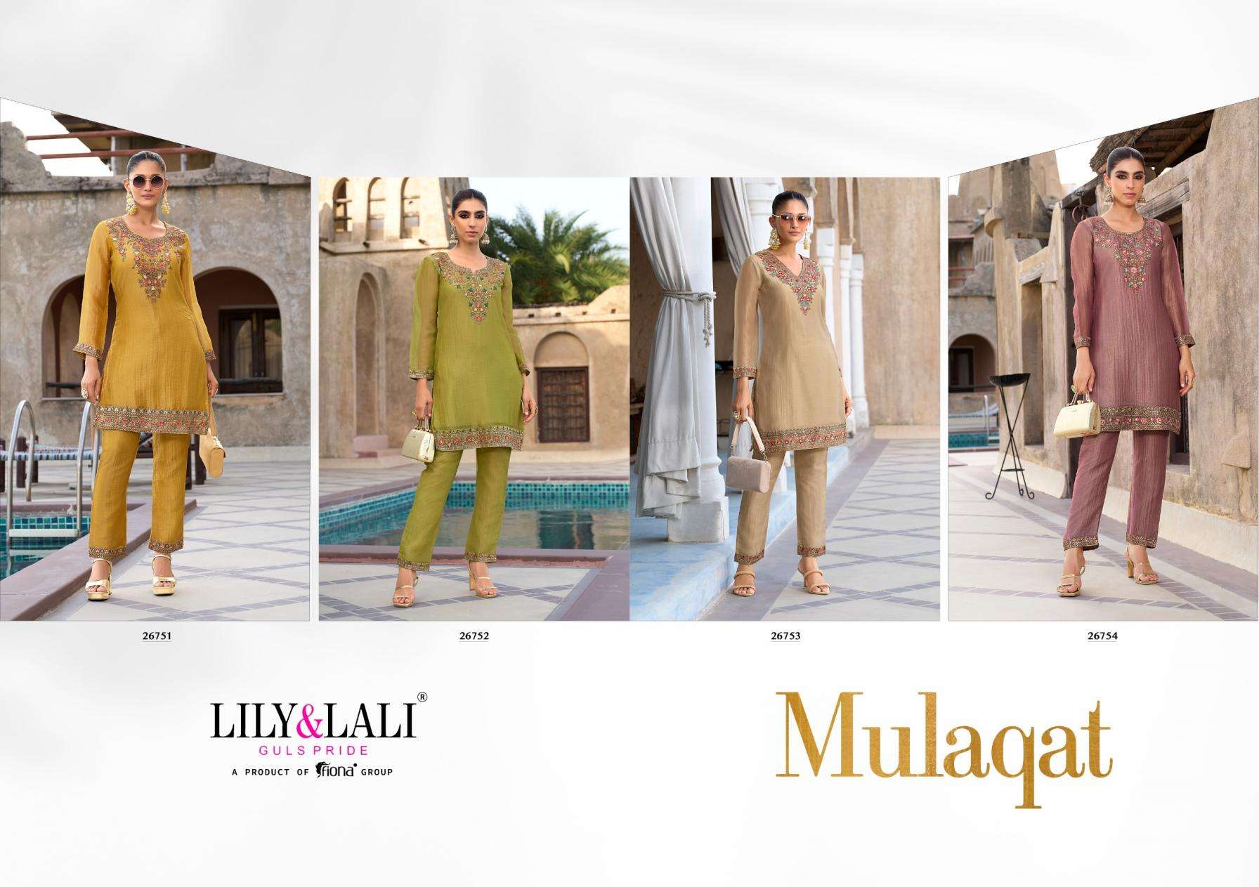 Lily & Lali Presents Mulaqat Simmer Silk Readymade Shop Trendy Co-ord Set Catalog Wholesaler And Exporter 