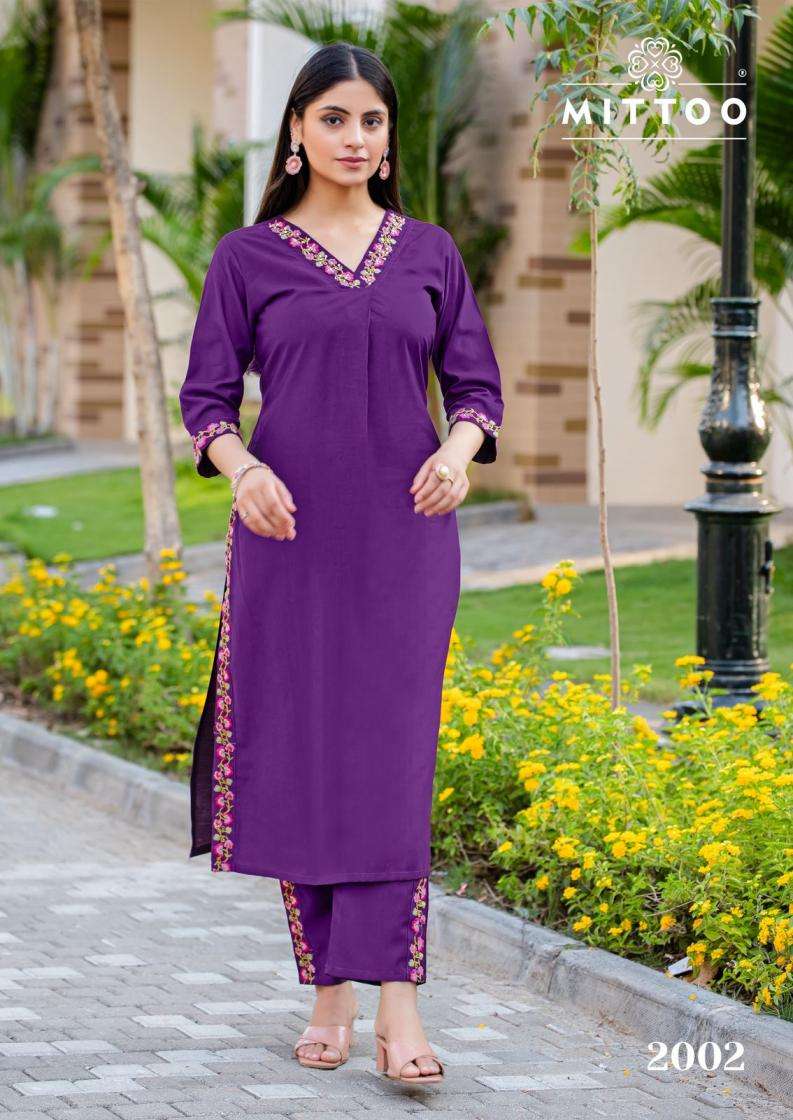 Mittoo Presents Ansuya Gadhawal Fab Thread Work Fully Stitch Kurti With Bottom Catalog Wholesaler And Exporter 