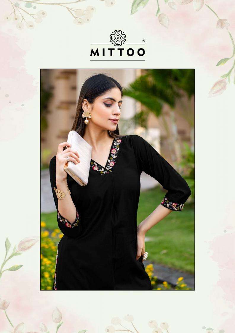 Mittoo Presents Ansuya Gadhawal Fab Thread Work Fully Stitch Kurti With Bottom Catalog Wholesaler And Exporter 