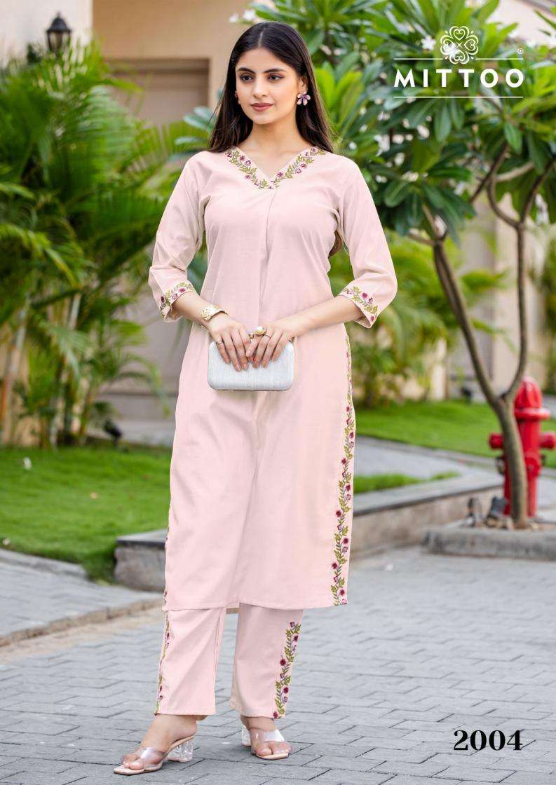 Mittoo Presents Ansuya Gadhawal Fab Thread Work Fully Stitch Kurti With Bottom Catalog Wholesaler And Exporter 