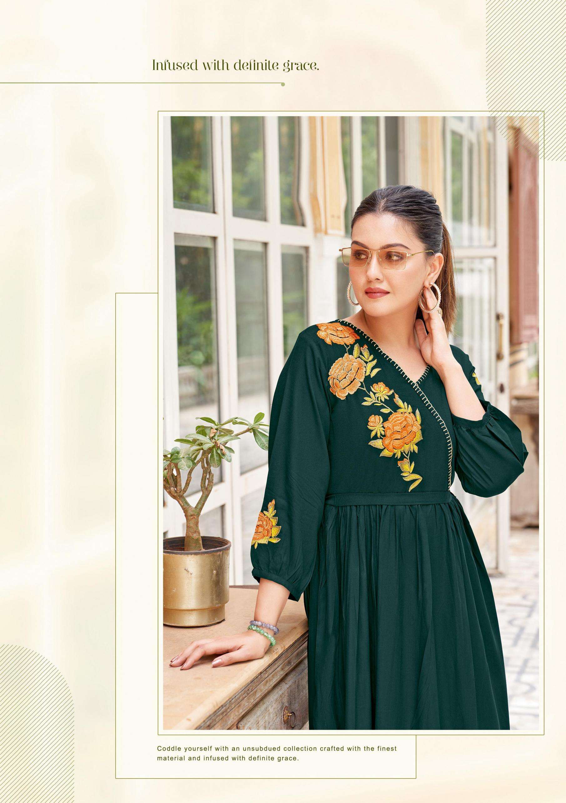 Mittoo Presents Nora Rayon Readymade Stylish Gowns Catalog Wholesaler And Exporter In Surat