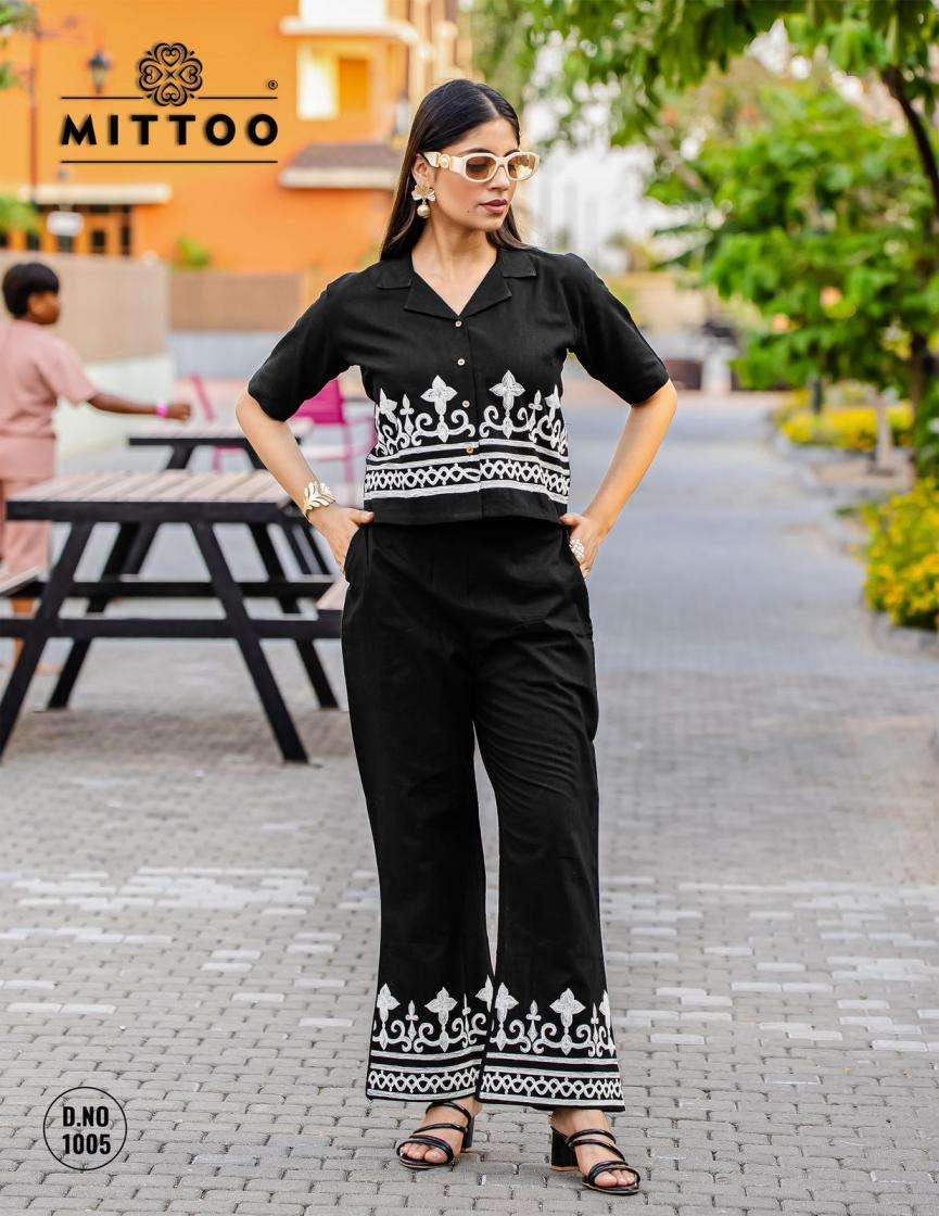 Mittoo Presents Ruby 2pcs Trendy Cotton Co-Ord Set For Women Catalog Wholesaler And Exporter In Surat