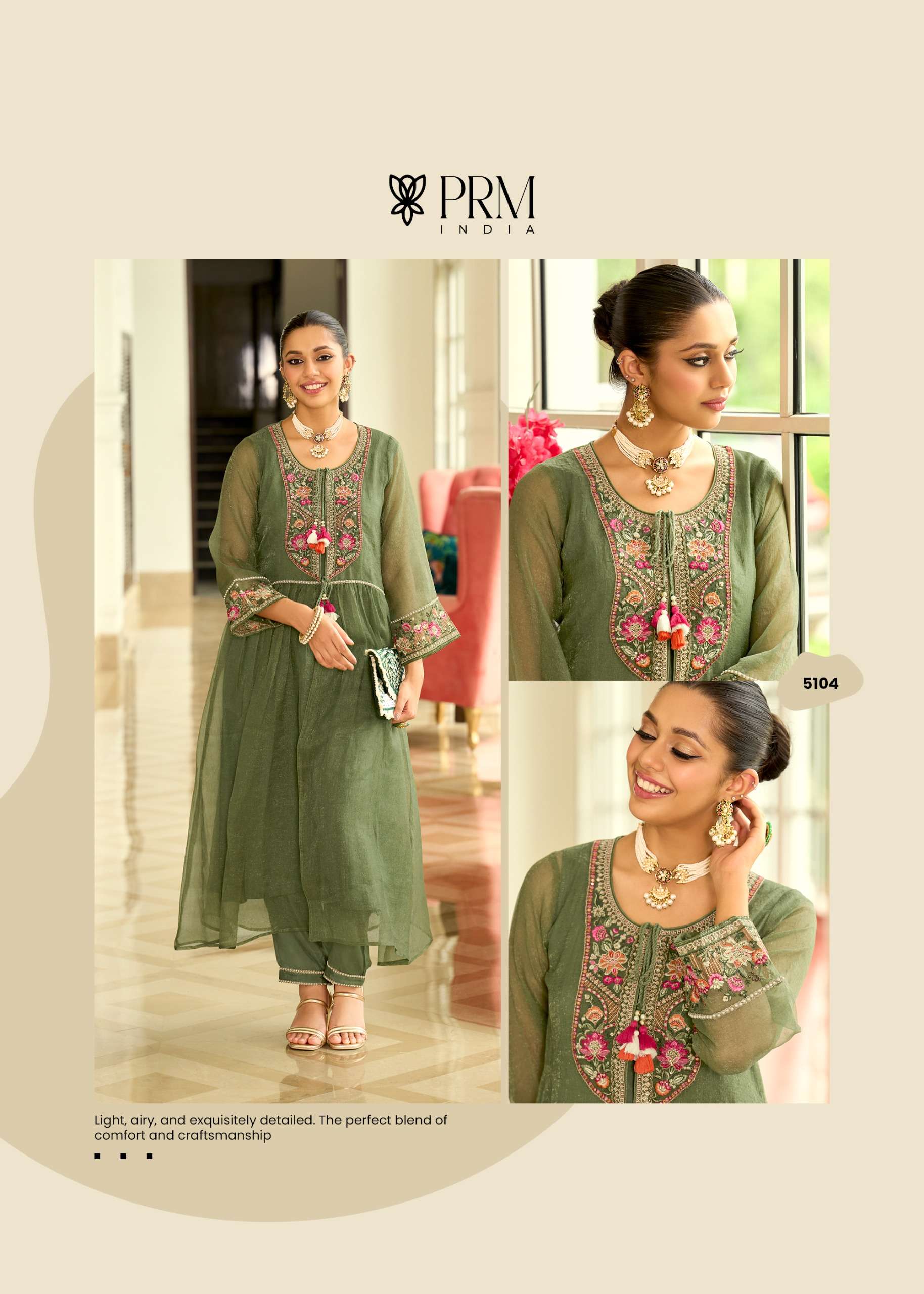 PRM PRESENTS SWARA PURE CRUSE ORGENJA DESIGNER KURTIS CATALOG WHOLESALER AND EXPORTER 