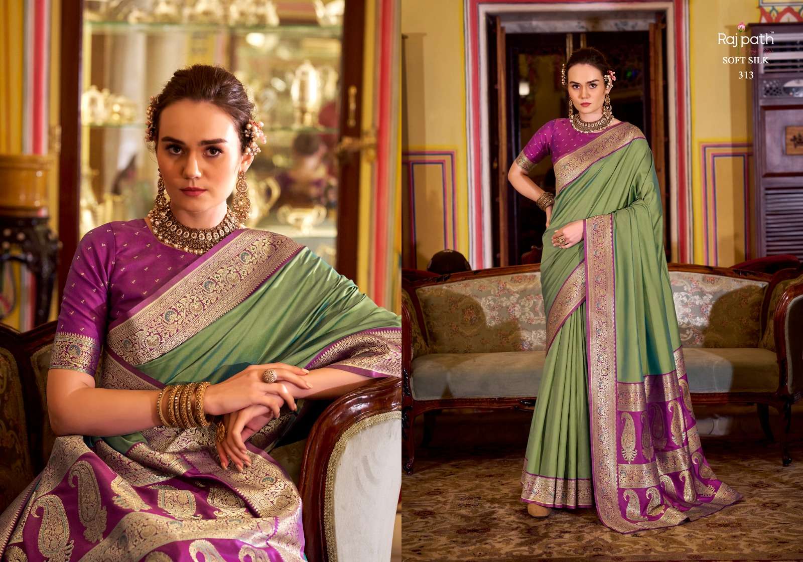 RAJPATH PRESENTS LEGENDER FANCY SOFT SILK SAREES CATALOG WHOLESALER AND EXPORTER IN SURAT