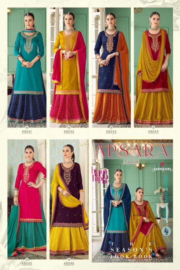 Rangoon Presents Apsara Vol-8 Readymade Jam Silk Kurti Ghaghara With Dupatta Catalog Wholesaler Exports