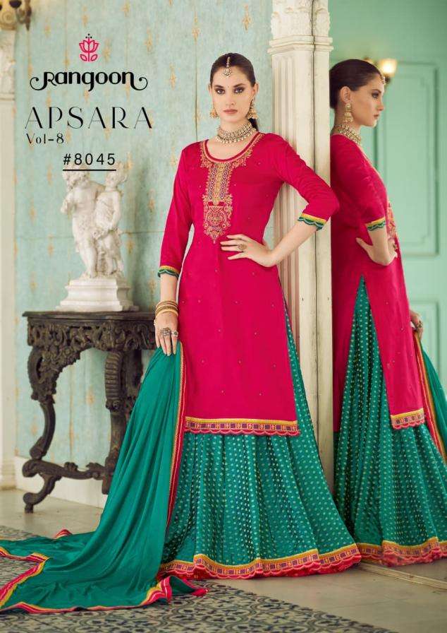 Rangoon Presents Apsara Vol-8 Readymade Jam Silk Kurti Ghaghara With Dupatta Catalog Wholesaler Exports