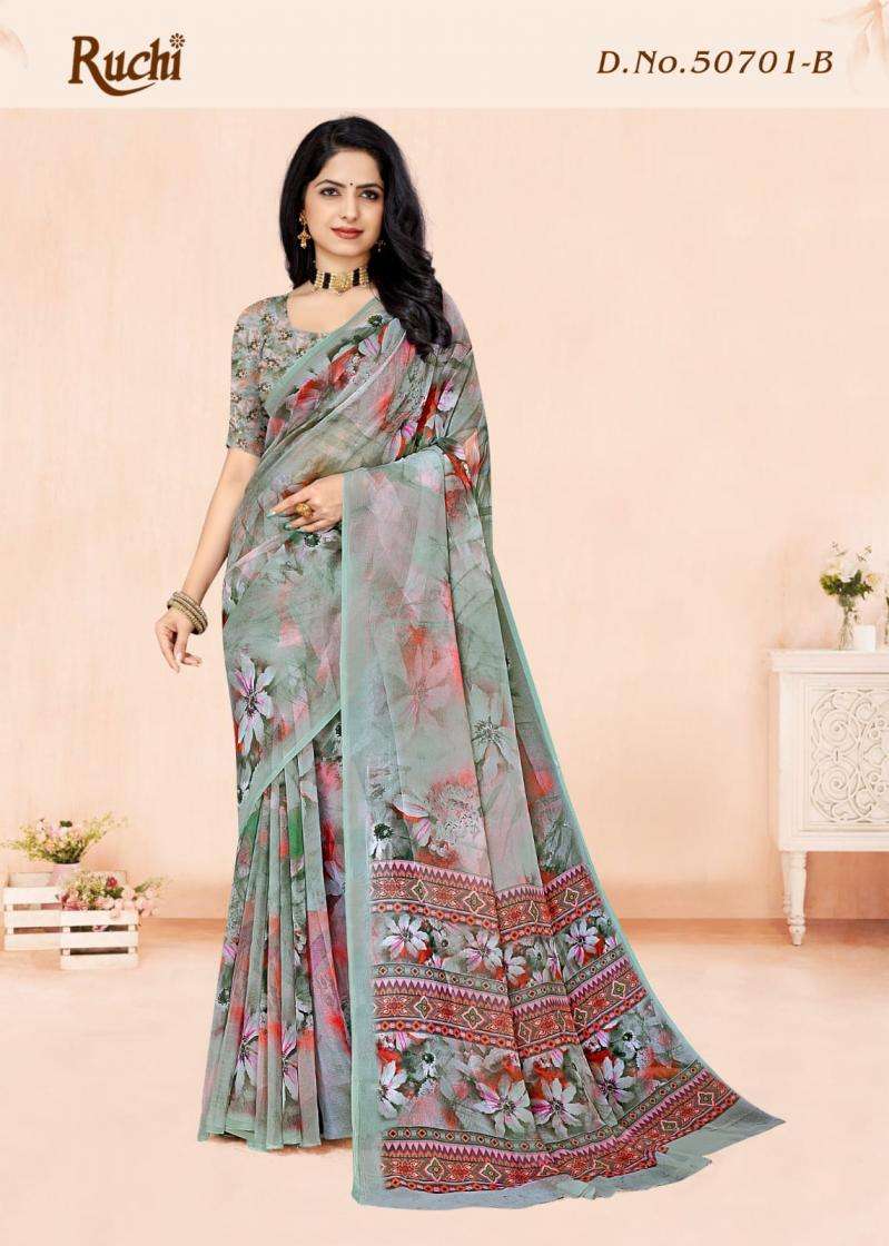 Ruchi Presents Colour Georgette Vol-1 Georgette Best Saree Catalog Wholesaler And Exporter 