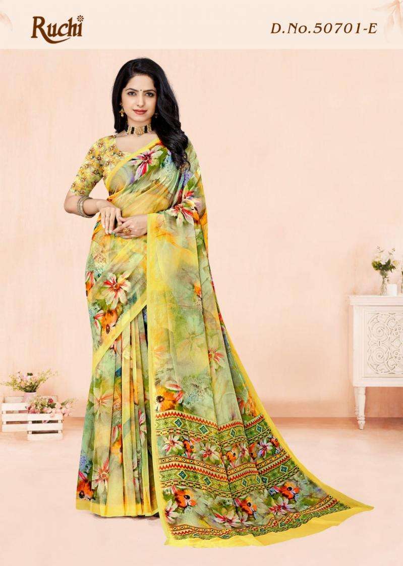 Ruchi Presents Colour Georgette Vol-1 Georgette Best Saree Catalog Wholesaler And Exporter 