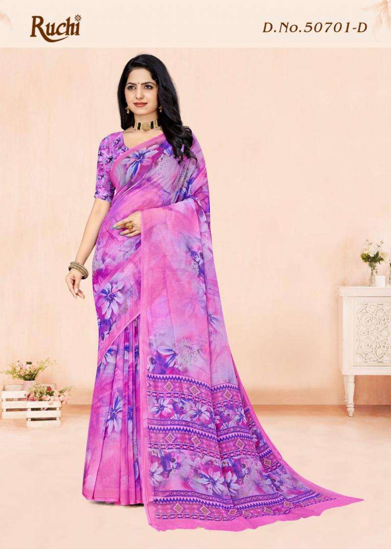 Ruchi Presents Colour Georgette Vol-1 Georgette Best Saree Catalog Wholesaler And Exporter 