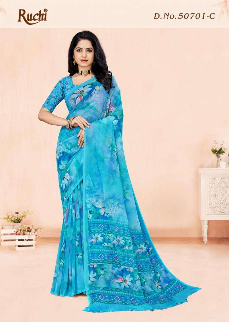 Ruchi Presents Colour Georgette Vol-1 Georgette Best Saree Catalog Wholesaler And Exporter 