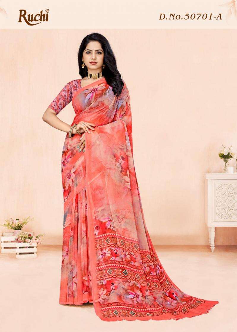 Ruchi Presents Colour Georgette Vol-1 Georgette Best Saree Catalog Wholesaler And Exporter 