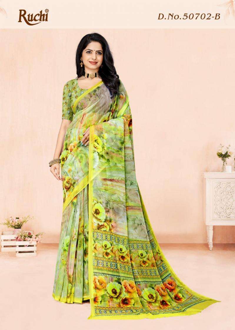 Ruchi Presents Colour Georgette Vol-2 Amazing Georgette Saree Catalog Wholesaler 