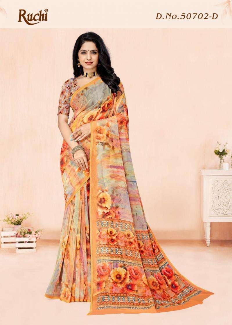 Ruchi Presents Colour Georgette Vol-2 Amazing Georgette Saree Catalog Wholesaler 