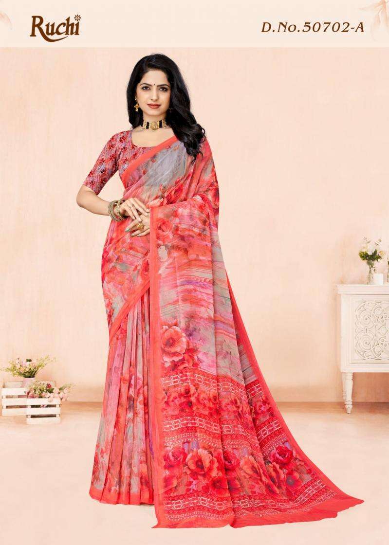 Ruchi Presents Colour Georgette Vol-2 Amazing Georgette Saree Catalog Wholesaler 