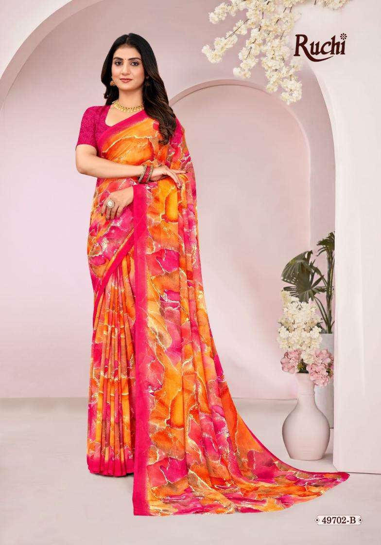 ruchi sarees presents ragaa georgette vol-18 georgette preinted sarees catalog