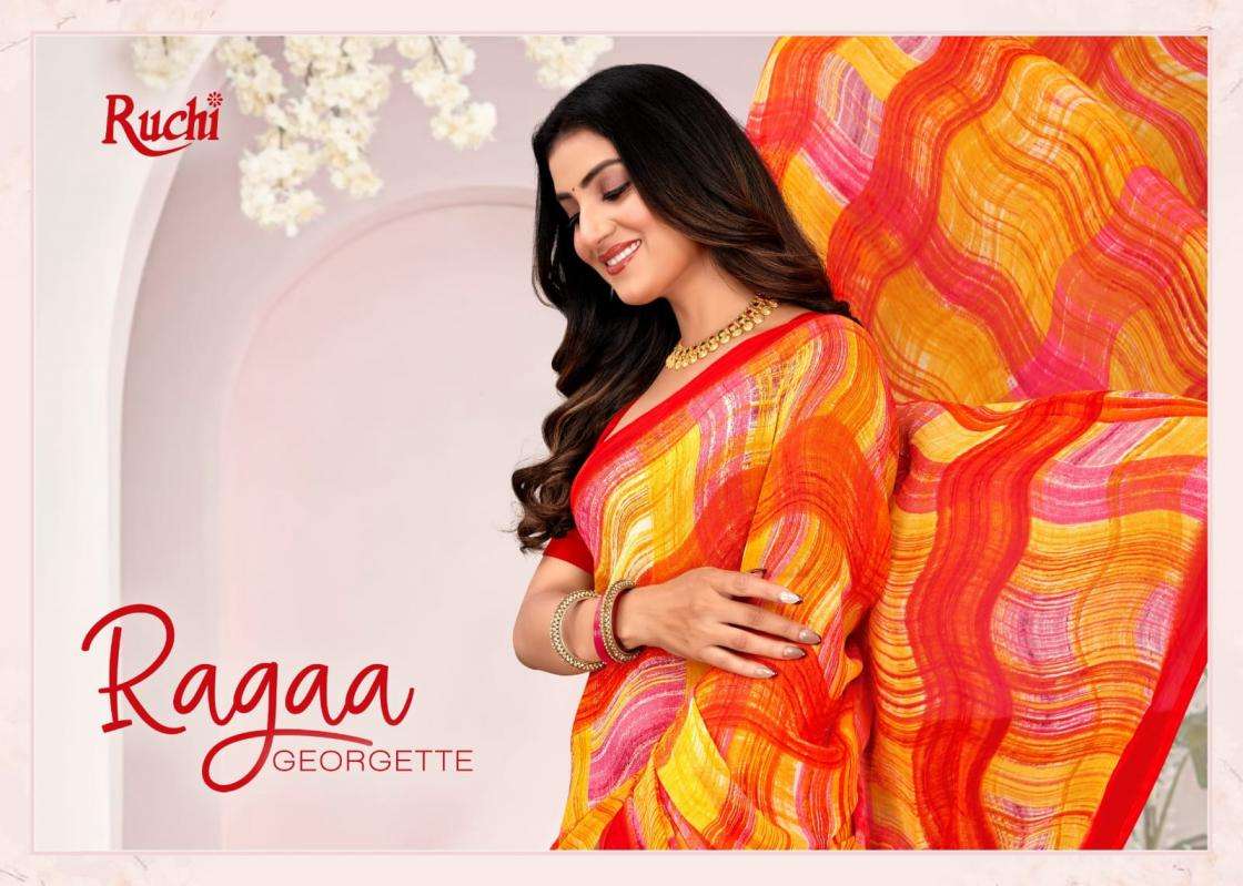 ruchi sarees presents ragaa georgette vol-18 georgette preinted sarees catalog