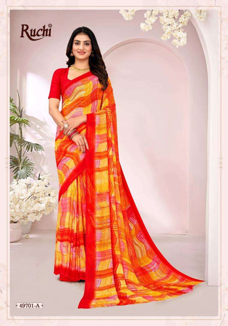 ruchi sarees presents ragaa georgette vol-18 georgette preinted sarees catalog