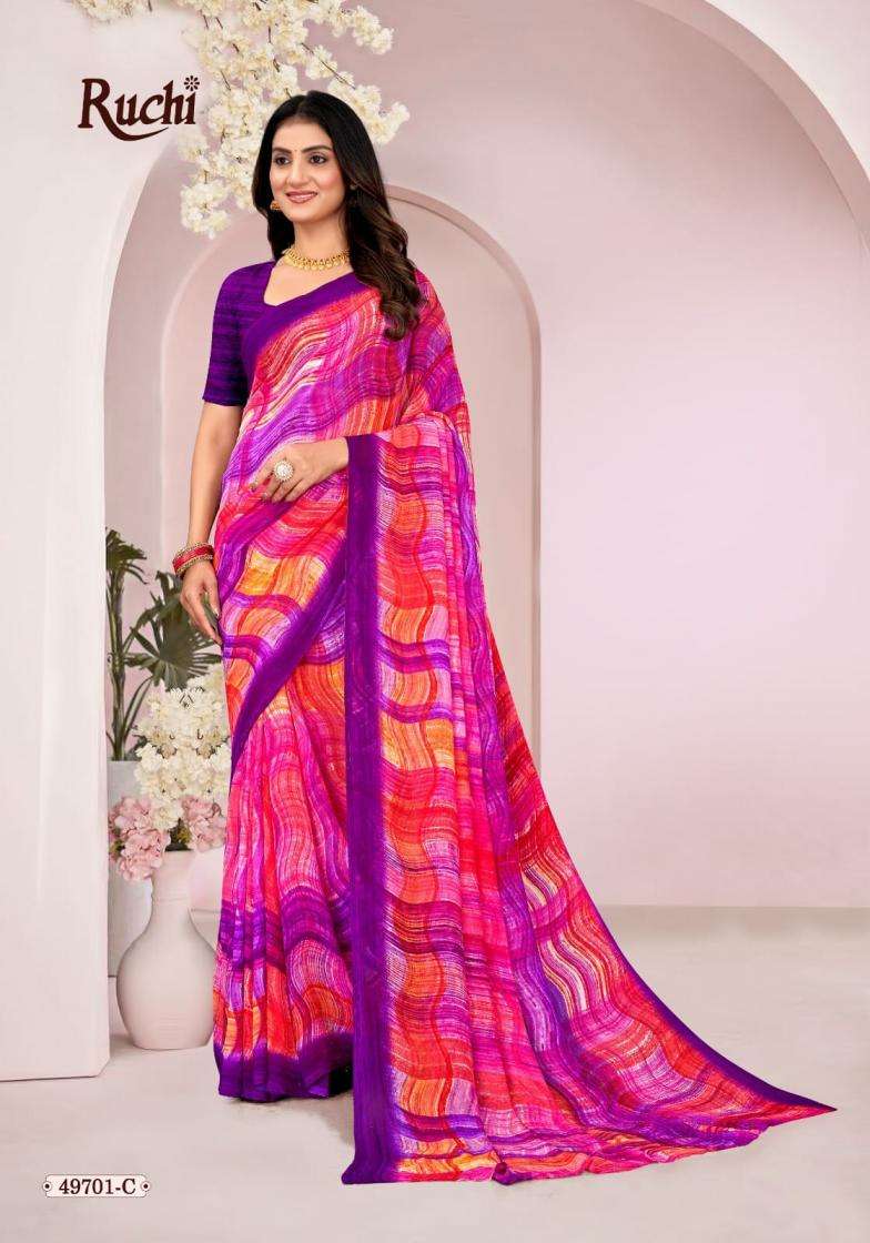 ruchi sarees presents ragaa georgette vol-18 georgette preinted sarees catalog