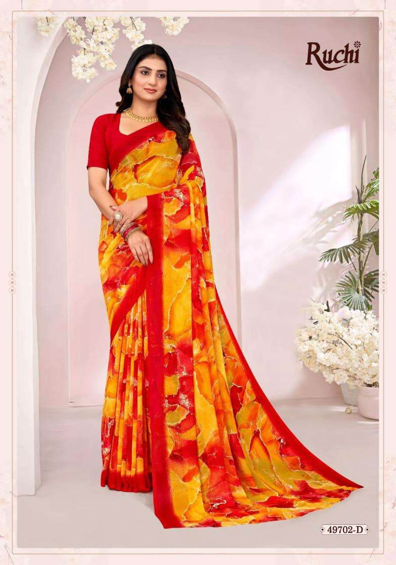 ruchi sarees presents ragaa georgette vol-18 georgette preinted sarees catalog