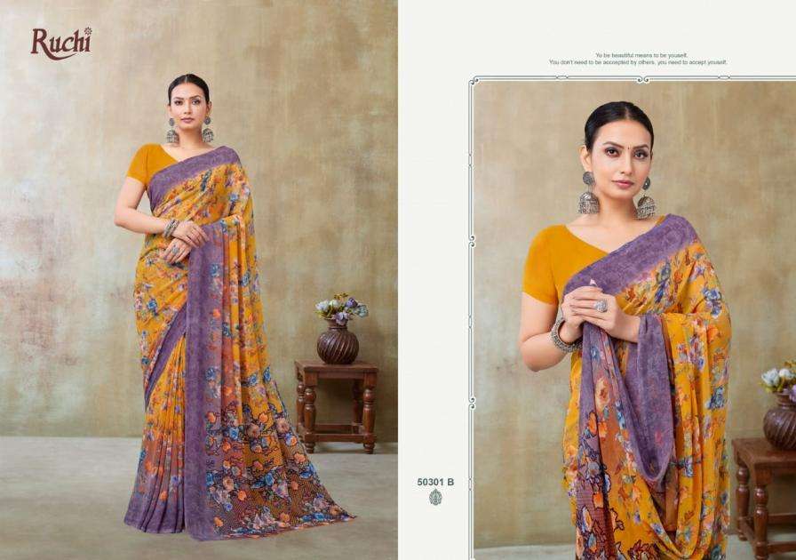 ruchi sarees presents ragaa georgette vol-21 georgette pretty look sarees catalog