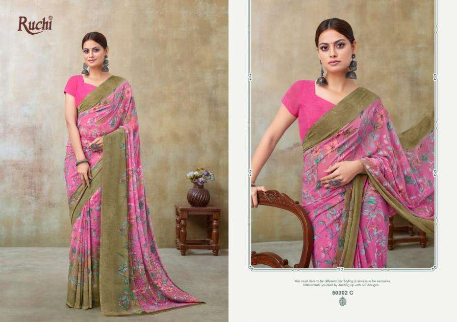 ruchi sarees presents ragaa georgette vol-21 georgette pretty look sarees catalog