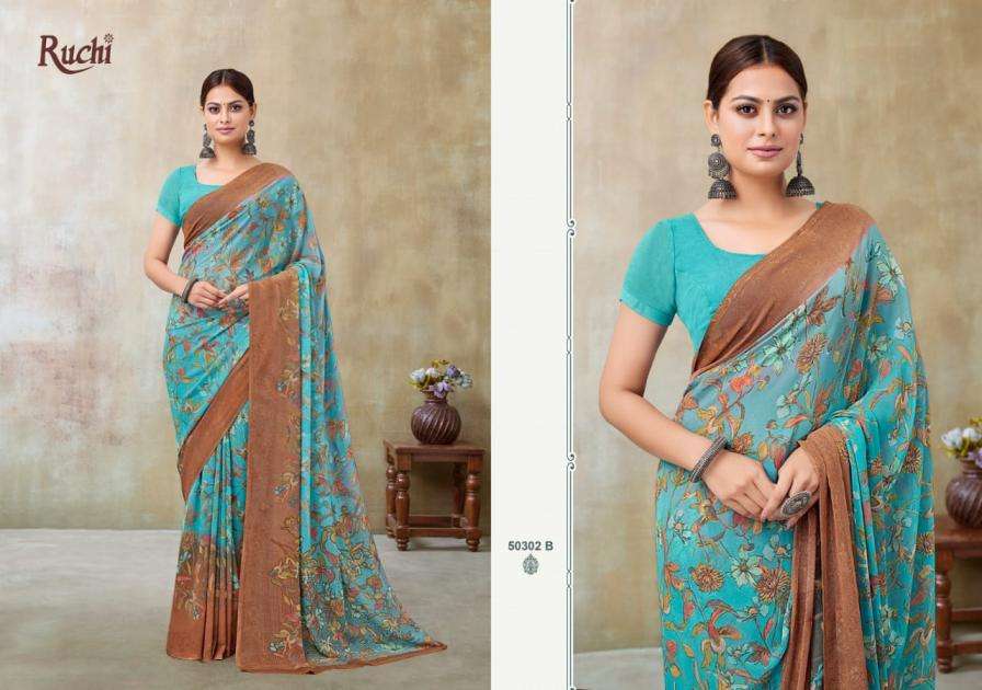 ruchi sarees presents ragaa georgette vol-21 georgette pretty look sarees catalog